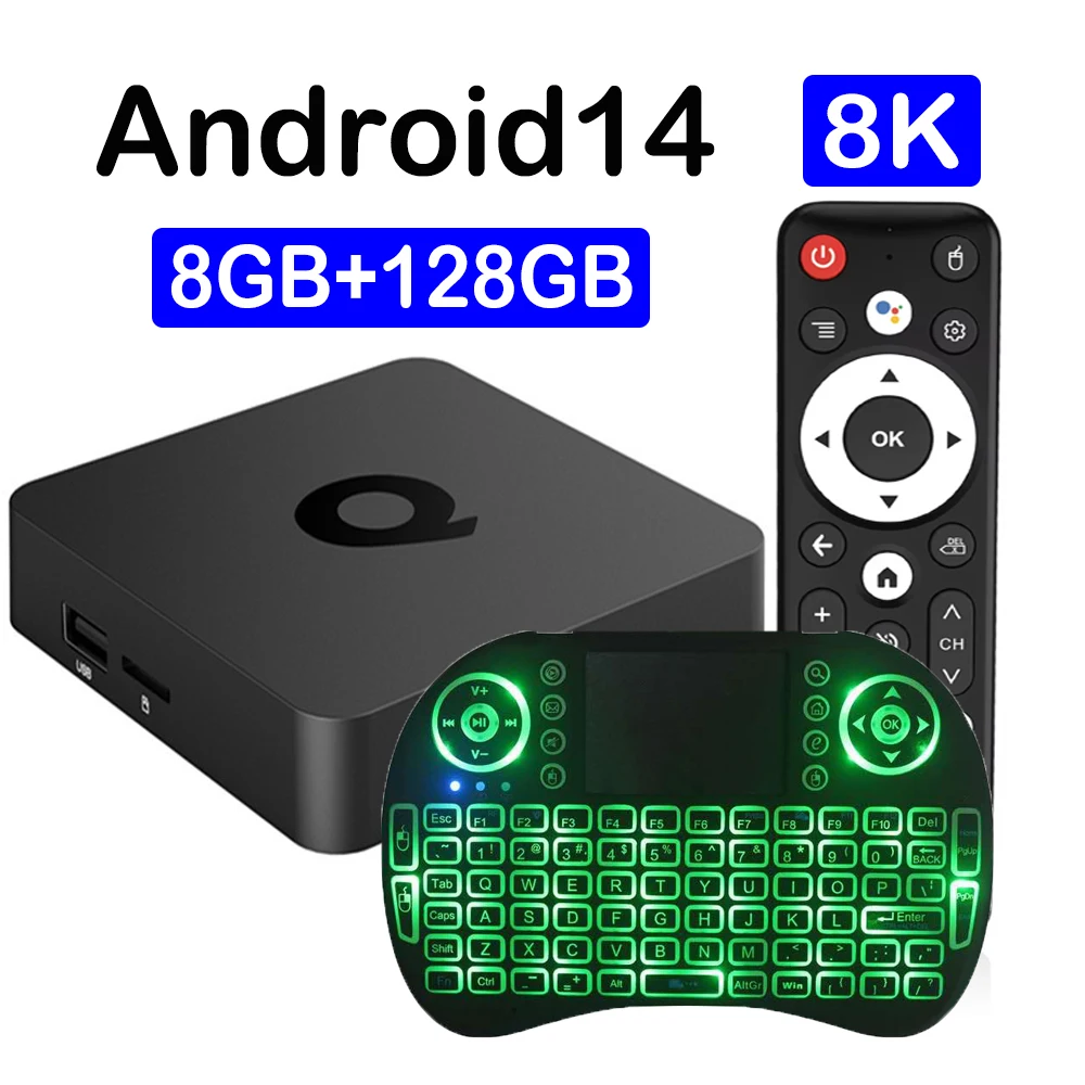 2025 Q1 TV-Box Android 14 Bluetooth 5.4 8K Ultra Allwinner H313 5G Wifi 8 GB 128 GB Streaming Media Player Voice Fast Smart TV Box Image