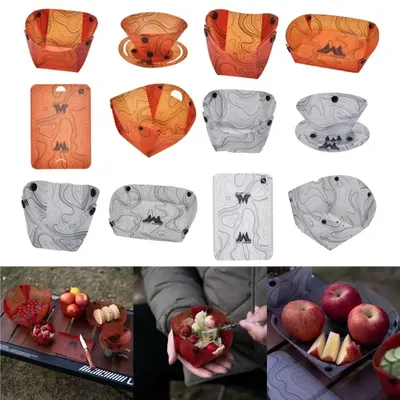 Camping Lightweight Folding Tableware Foldable Bowl Dinner Plate Coffee Filter Funnel Cup Multi-purpose Collapsible Tableware