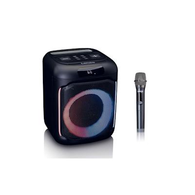 Lenco PA-101BK - Bluetooth® Party-Lautsprecher mit LED-Lichteffekten - 100W RMS, USB, 14 Stunden Batterielaufzeit - Schwarz Image