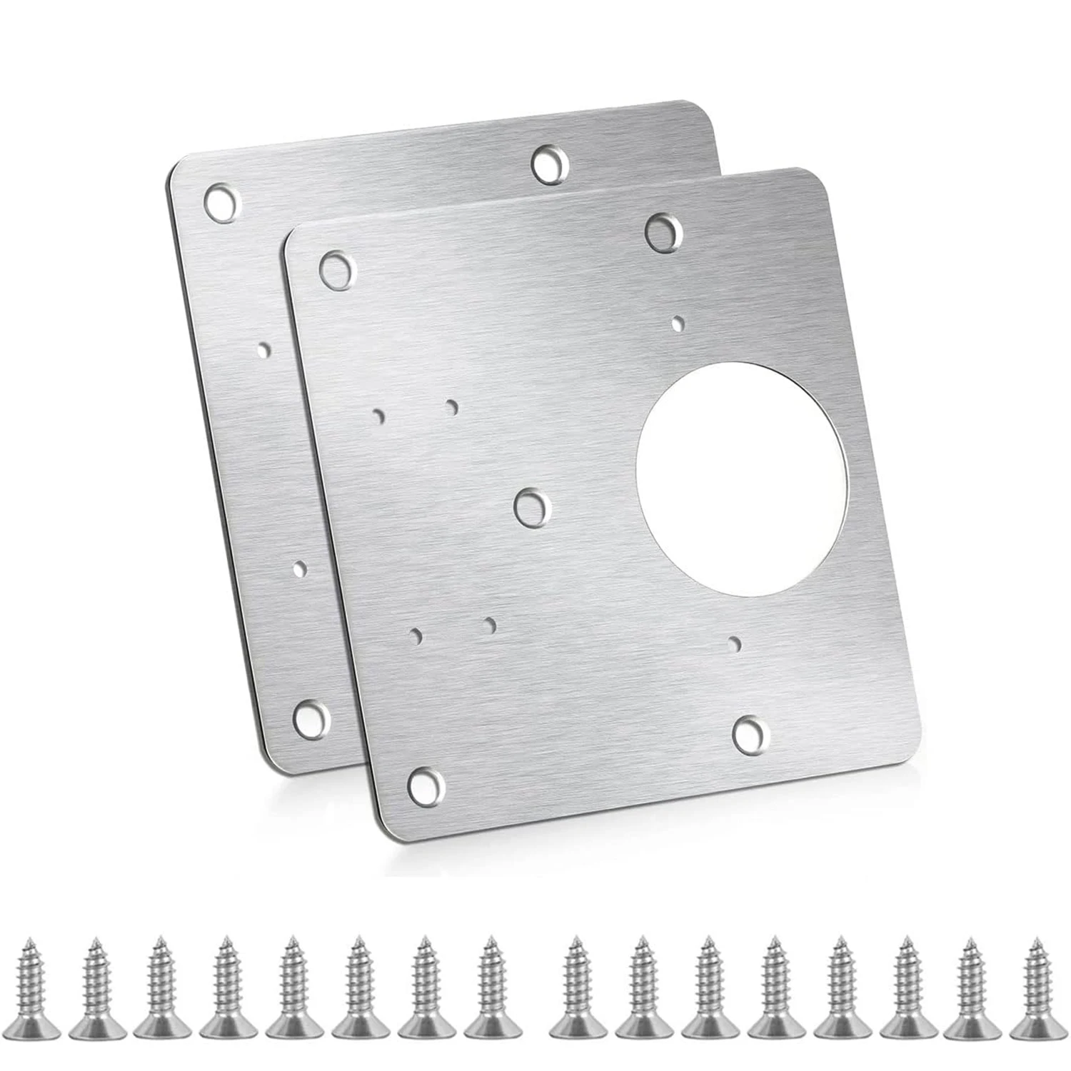 Küchen schrank Tür schrank Scharniere Reparatur platte, Edelstahl Scharnier Reparatur halterungen Kit, enthält Befestigungs schrauben Image