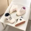 Modische High Top Frühling Und Herbst 0-18M Baby Schuhe PU Stoff Sohle Anti Slip Casual Sport Schuhe