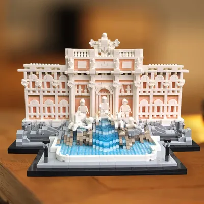 Weltberühmte Trevi Brunnen Rom MOC Kreative Bausteine Spielzeug Welt Kunst Mini Modell Ziegel Image