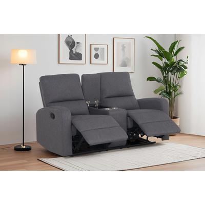 2-Sitzer HOME AFFAIRE "TOURNAY, 2er-Kinosofa, Liegesofa, TV-Sessel, Multimedia-Sofa", grau (dunkelgrau), B:163cm H:96cm T:93cm, Sofas, mit manueller Relaxfunktion, Getränkehalter, Staufach, Topseller Image
