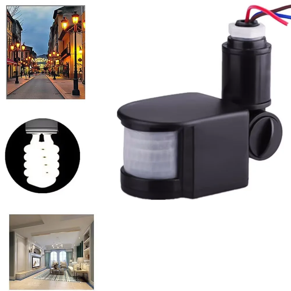 LED-Bewegungsmelder, 220 V, 12 V, automatischer Infrarot-PIR-Bewegungsmelder, Wandmontage, Timer, für den Außenbereich, 12 Volt, Sensor-Lichtschalter