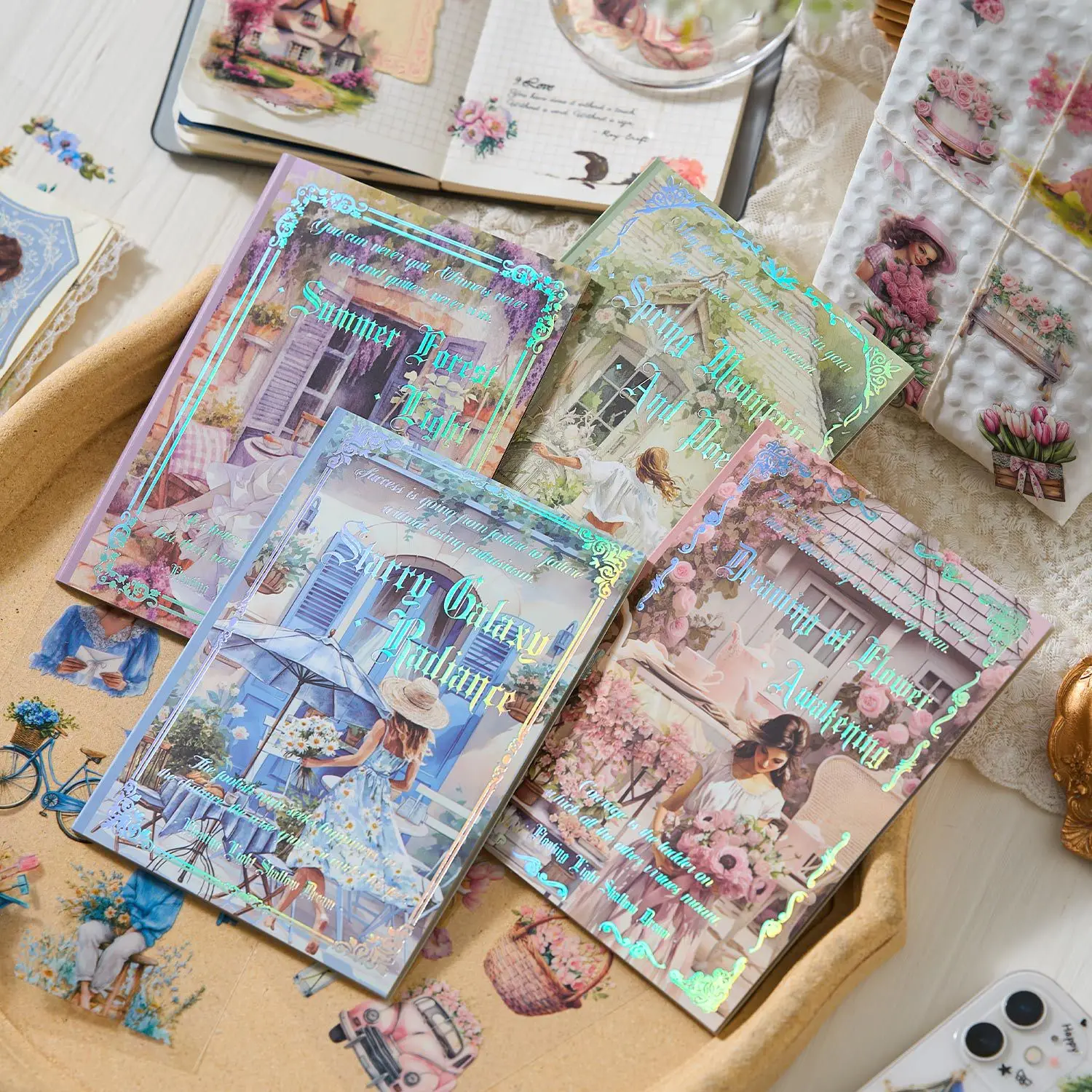 20 Blatt exquisite PET-Stanzaufkleber, Buchcollage, Junk Journal, DIY-Dekoration, Tagebuch, Album, niedliche Briefpapieraufkleber Image