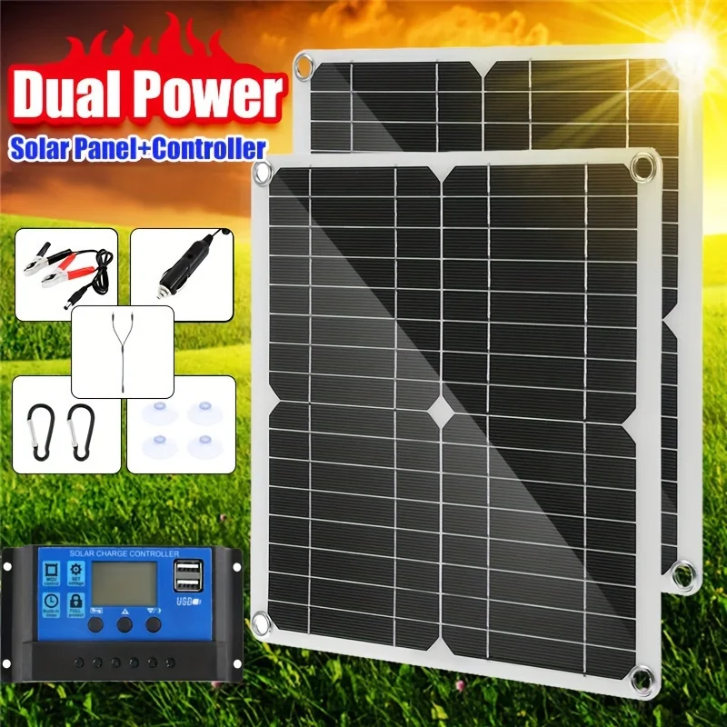200W Solar Panel Kit Mit Controller USB 5V Solar Power Ladegerät Batterie Solar Platte Für Power Bank Auto boot Outdoor RV Camping