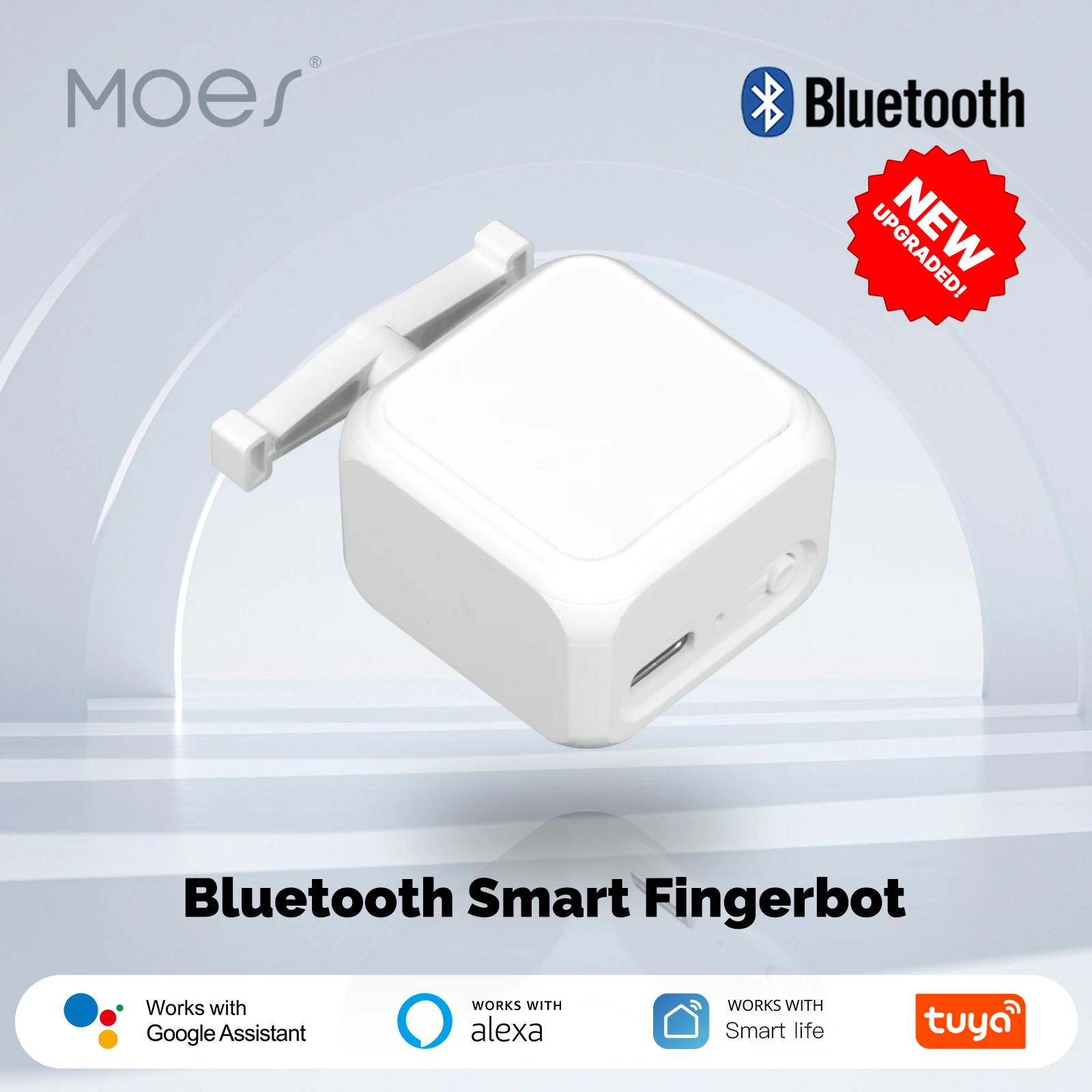 MOES Finger Robot Smart Switch – Bluetooth Tuya, Sprachsteuerung (Alexa/Google), kabelloser Tastenschlüssel mit Smart Life App Image