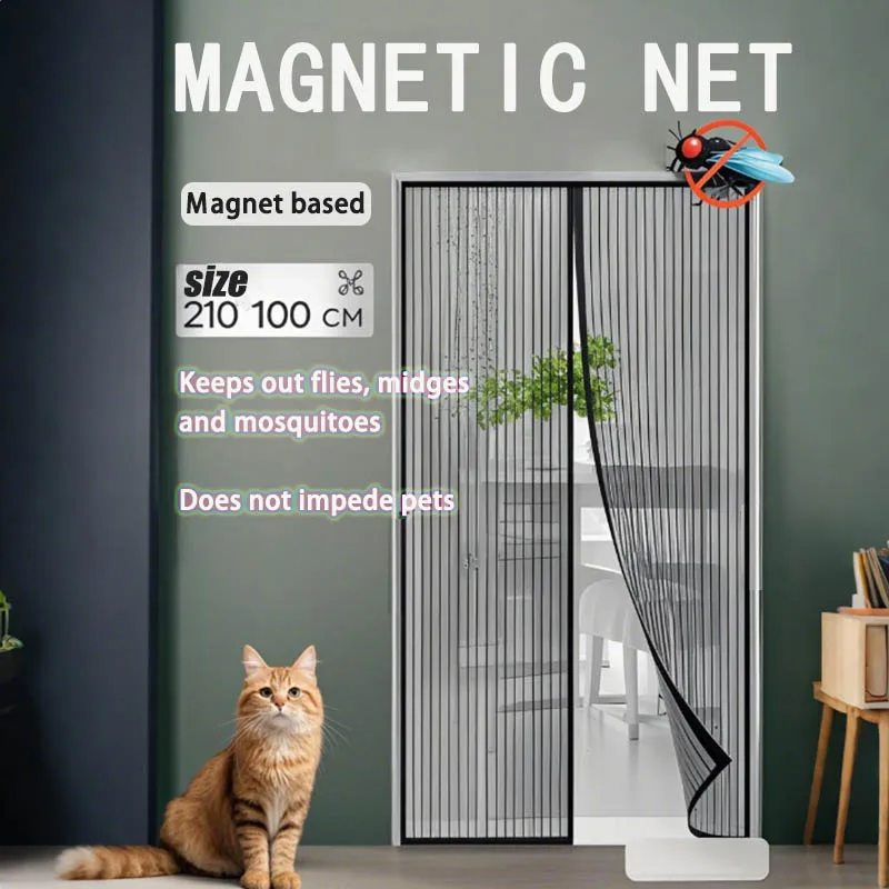 Anti-Mücken-Vorhang, Moskitonetz für Fenster, Fliegengitter, automatisches Schließen der Tür, Haushaltsbelüftungsvorhänge, magnetisches Netz