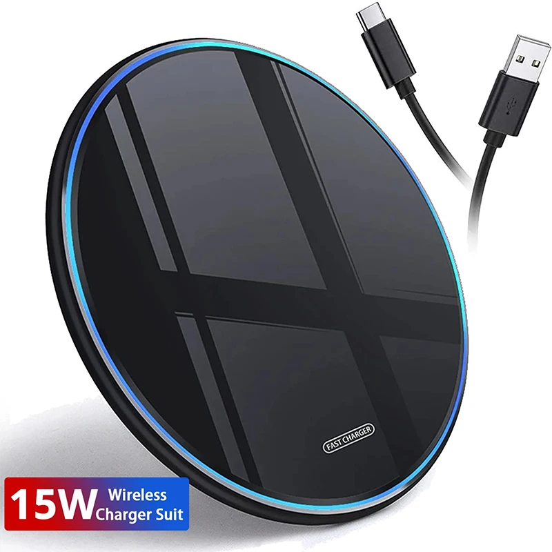 15 W kabelloser Ladegerät-Pad-Ständer für iPhone 16 15 14 13 12 11 X Samsung Xiaomi Telefon-Ladegeräte Induktions-Schnellladestation Image