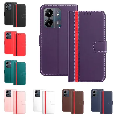 Premium Leather Flip Case For RedMi 14C 13C 12 11 6 7 8 9 10 A Note12TPro K80Pro A1 A2 A4 9Power Note9T Card Holder Wallet Cover