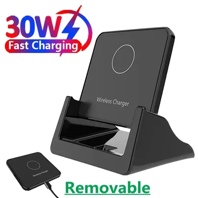 30w kabellose Ladegerät Pad Stand Desktop ultra dünne Handy Schnell ladestation für iPhone 15 14 13 12 Samsung Xiaomi Image