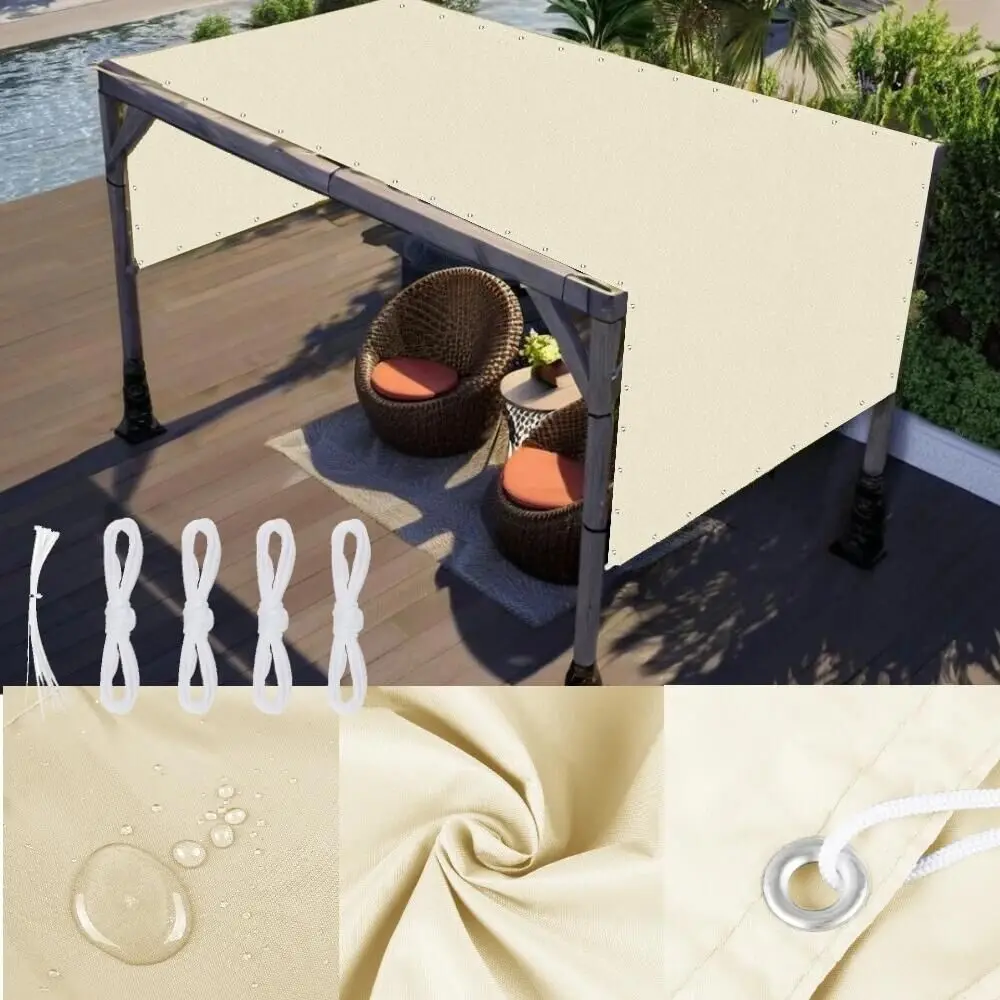 Schattierungssegel, wasserdichte Zeltplane, 95 % UV-Block, Garten-Sonnenschutz, Pergola, Markise, Baldachin für Außenterrasse, Hinterhof, Camping, Tuch Image