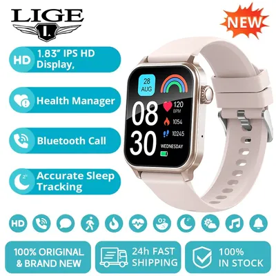 LIGE Smart Uhr 2025 Für Männer Frauen 1,83 Zoll Bluetooth Anruf 600 mAh Batterie Smartwatch Gesundheit Tracking Uhren Smart armbanduhr