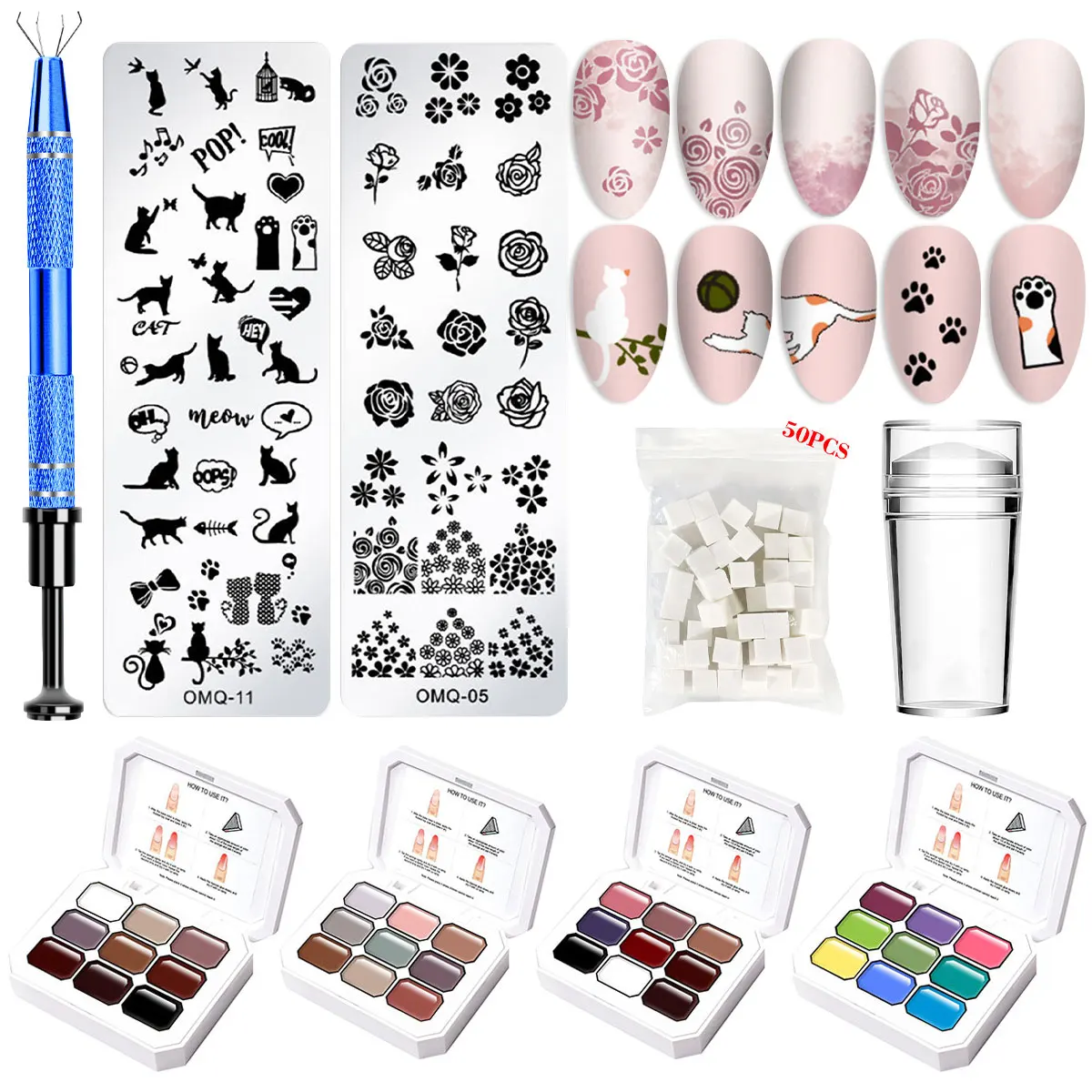 LIMEGIRL Nine-Gate Solid Nail Polish Palette Peelable UV/LED Polish Lacquer Salon Gel Nails Art Lack Schwämme Maniküre Supplie Image