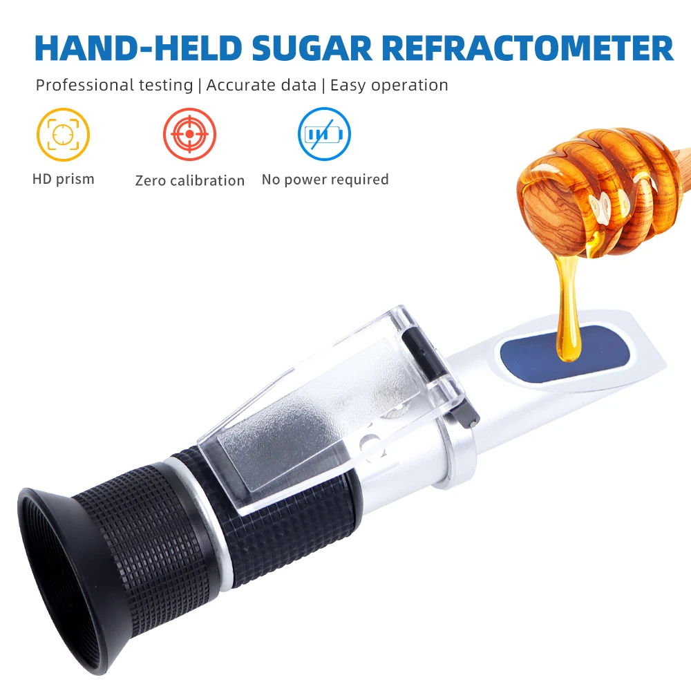 0-80% Handheld Honig Refraktometer ATC Brix Meter Zucker Konzentration Tester Tragbare Brix Zucker Test Werkzeug für Obst Süße Image