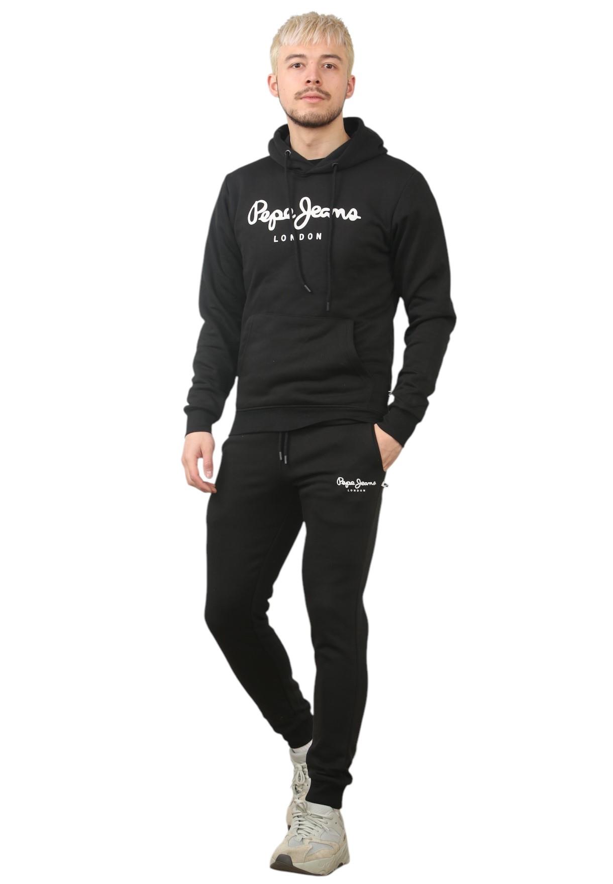 Pepe Jeans London Herren-Trainingsanzug-Set in Schwarz