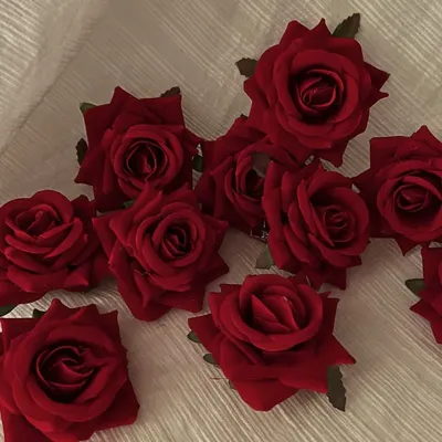 Kiss Jewelry Vintage Romantic Red Pink Rose Flower Fabric Hairpin Brooch Women Korean Fashion Hair