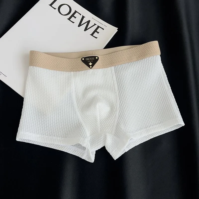 4 pièces sous-vêtements pour hommes tricotés à carreaux boxeurs sous-vêtements pour homme respirant Boxer Shorts hommes caleçons hommes culottes