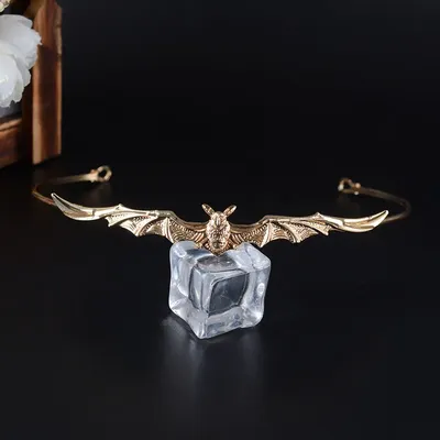 Baroque Punk Metal Bat Shape Bridal Tiaras Crown Wedding Hair Accessories Vintage Alloy Rhinestone