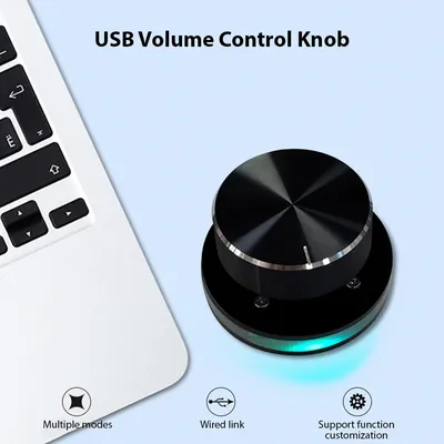USB Volume Control Knob with One-Click Mute Function Type-C Interface Speaker Volume Control