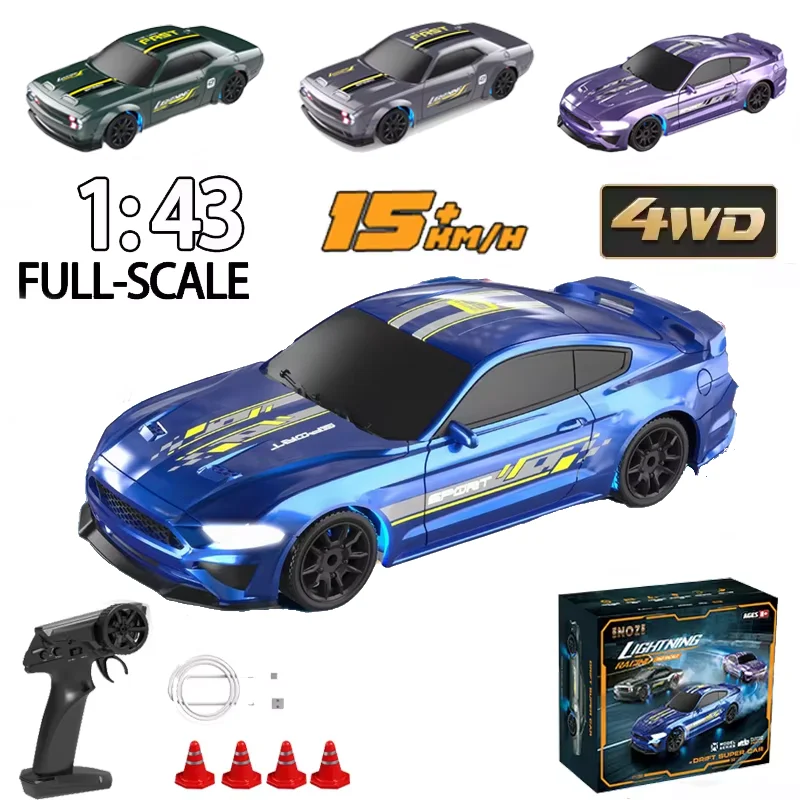 Voiture à dérive RC 2.4G 1:43, voiture télécommandée 4WD, véhicule de course à grande vitesse, voiture à dérive RC pour garçons, jouet cadeau d