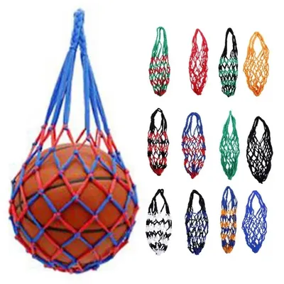Nylon Net Soccer Volleyball Drawstring Ball Storage Bag Youth Football Self Trainer Bold Storage Bag