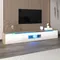 Meuble TV, meuble TV brillant, couleurs adaptées au blanc brillant et au bois, équipé d'une lumières