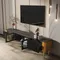 Meuble TV moderne 170x45x50 cm, porte unique avec tiroirs, poignées et pieds dorés, meuble de