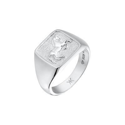 KUZZOI Siegelring Pferd 925 Sterling Silber 60 Herren Image