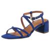 Sandalette TAMARIS, Damen, Gr. 35, blau (royalblau), Textil, unifarben, Veloursleder, elegant, Schuhe, Sommerschuh, Sandale, Blockabsatz, mit feinen Riemchen