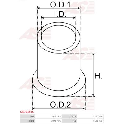 AS-PL Buchse, Starterwelle Universal für VW FIAT MERCEDES-BENZ 003911257 0001515950 9935940 SBU9155S Image