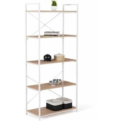 Idmarket - Regal 5 Ebenen detroit 170cm Industriedesign Holz und Metall weiß Image