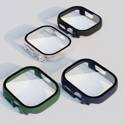 Glass+case For Apple Watch Ultra 2 case 49mm smartwatch PC Bumper+Screen Protector Tempered Cover iwatch series band Accessories