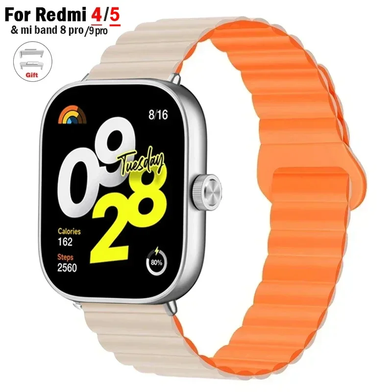 Magnetische Uhrenarmbänder für Redmi Uhr 4 5, Armband, Sportarmband, Silikonschlaufe für Xiaomi Mi Band 8 Pro 9 Pro, Zubehör Image