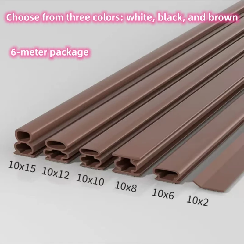 Selbstklebendes Silikon-Dichtungsband, 6 m, schalldicht, Türstopper, Fenster, Dichtung, feuchtigkeitsbeständig, starkes Klebeband Image