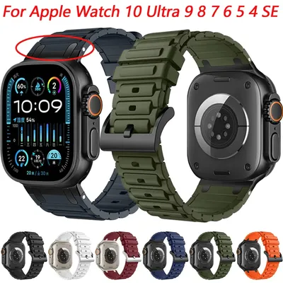 Silikonarmband für Apple Watch Band 44 mm 40 mm 45 mm 41 mm Ultra 49 mm 10 46 mm 42 mm Sportarmband iWatch Serie 9 8 7 6 5 4 SE Gürtel Image