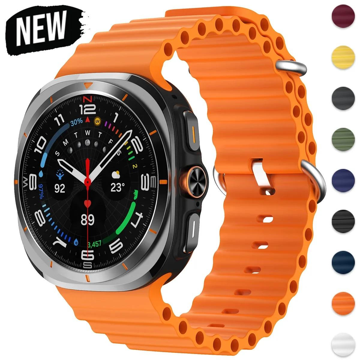 Ocean Loop Strap für Samsung Galaxy Watch Ultra 47 mm Soft Sports Correa für Samsung Galaxy 7 ULTRA 47 mm Quick Fit Armband Image