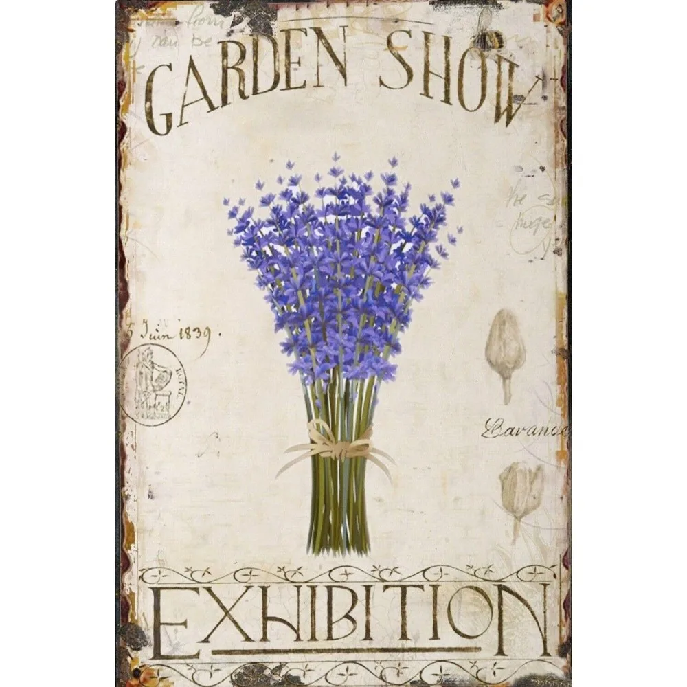 Garden Lavender Shabby Chic Vintage Retro-Stil Metallschild, Schuppen, Geschenk Image
