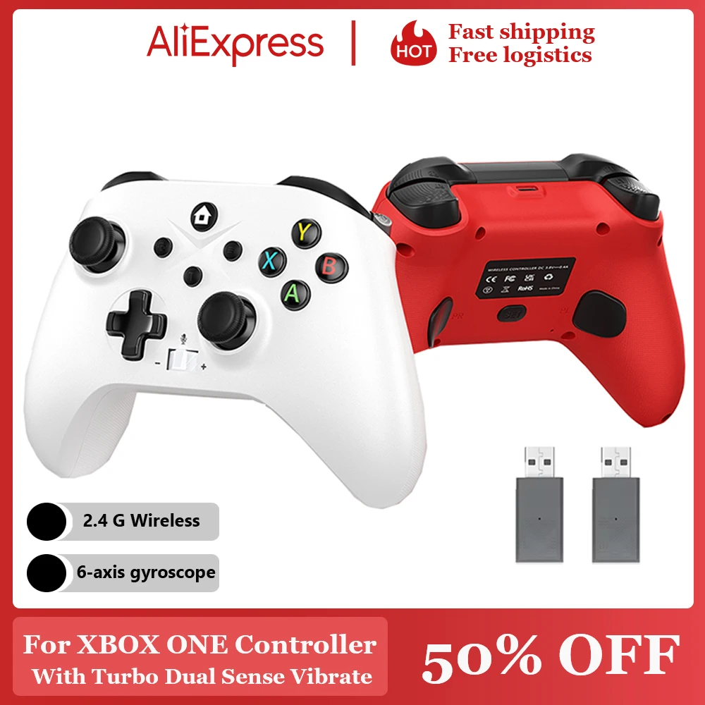 2,4g kabelloses Gamepad für Xbox One Series X/S/PC/Steam 6-Achsen-Kreisel mit Dual-Vibra-Turbo-Spielekonsolen-Controller-Joystick Image