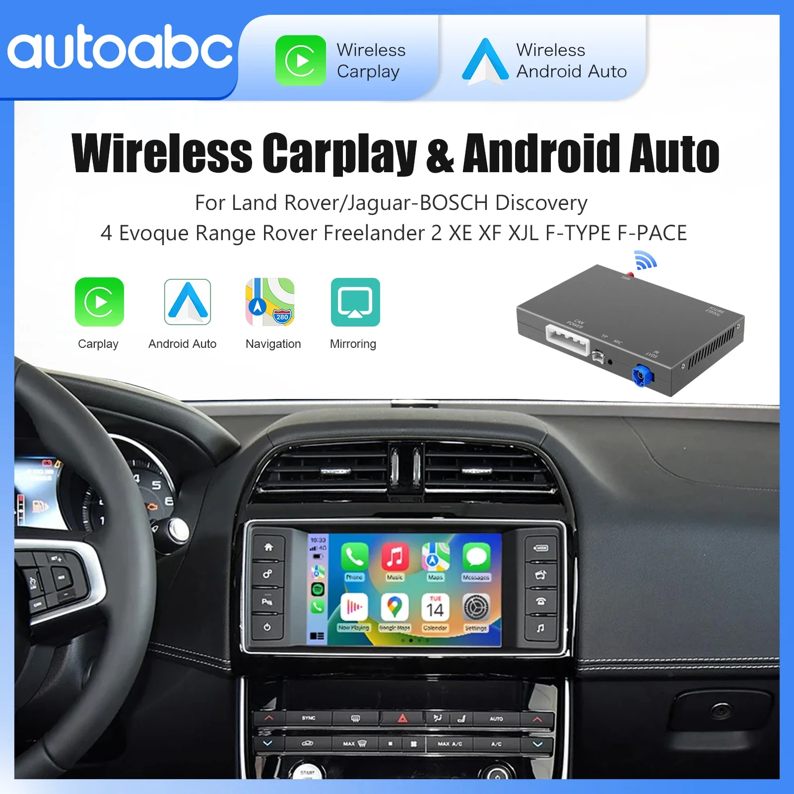 Drahtlose Carplay Android Auto Modulare Für Land Rover Jaguar Bosch Discovery 4 Evoque Freelander 2 XE XF XJL Mirroring Decorder Image
