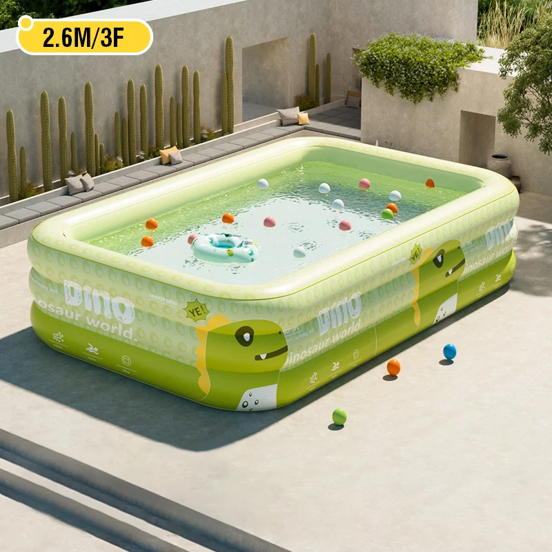 1,8/2,1/2,6 M Große Aufblasbare Schwimmen Pool Dinosaurier Haushalt Kinder Spielzeug PVC Outdoor Familie Verdickt wasser Spiel Garten Pool Image