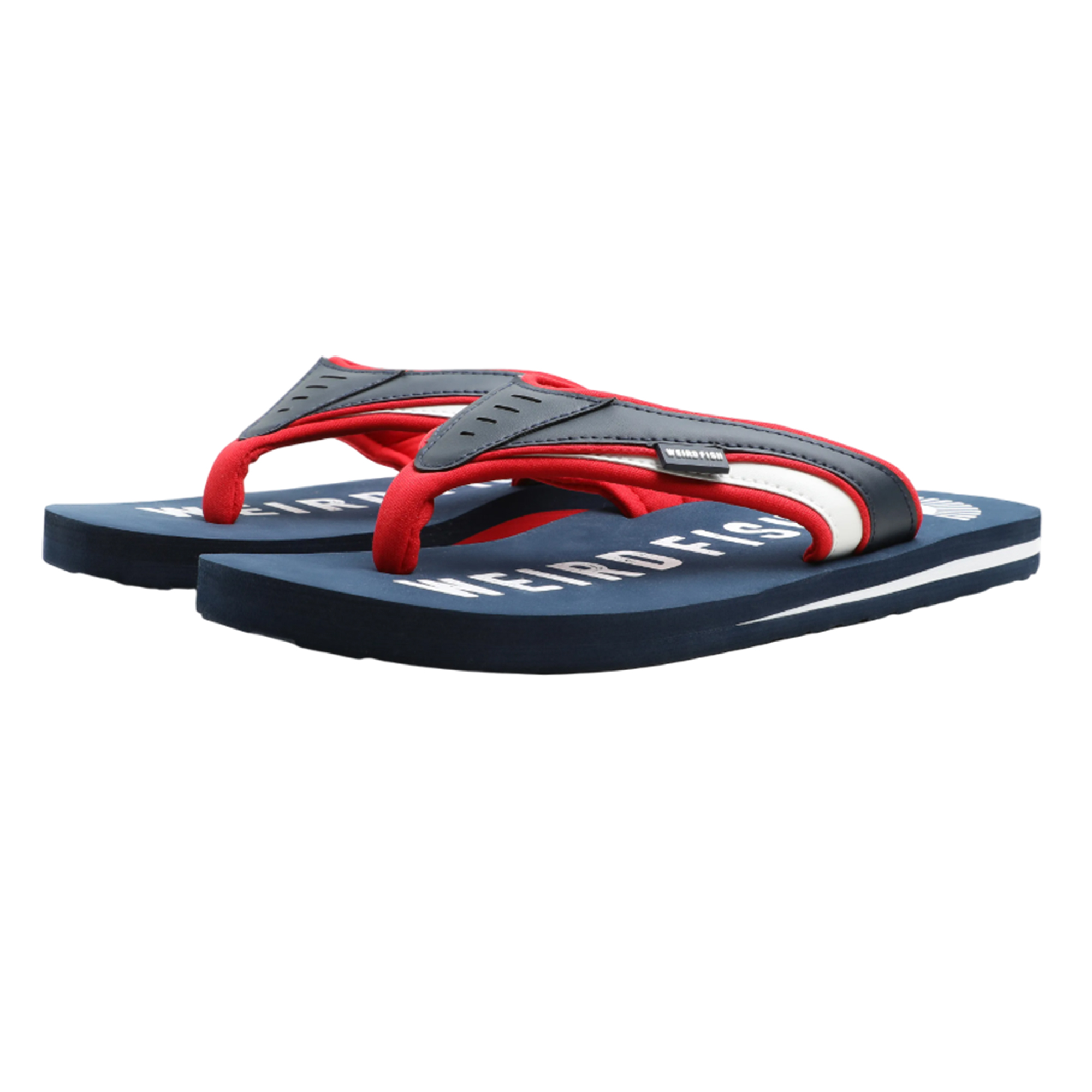 Weird Fish - Herren Flipflops "Columbia", Logo (Dunkel-Marineblau)