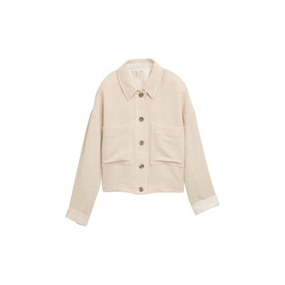 TOM TAILOR Damen Oversize Jacke mit Leinenanteil, beige, Uni, Gr. 44 Image