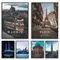 Viaggia Città Parigi Torre Eiffel New York Paesaggio Coordinate Poster e stampe Pittura su tela