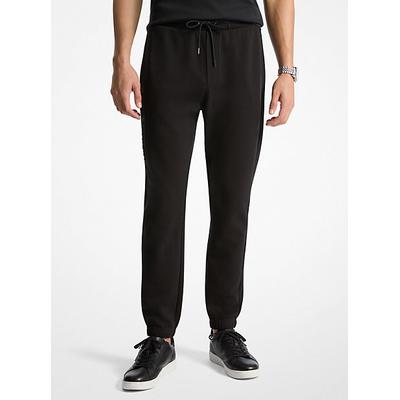 Michael Kors Logo Embossed Cotton Blend Joggers Black M