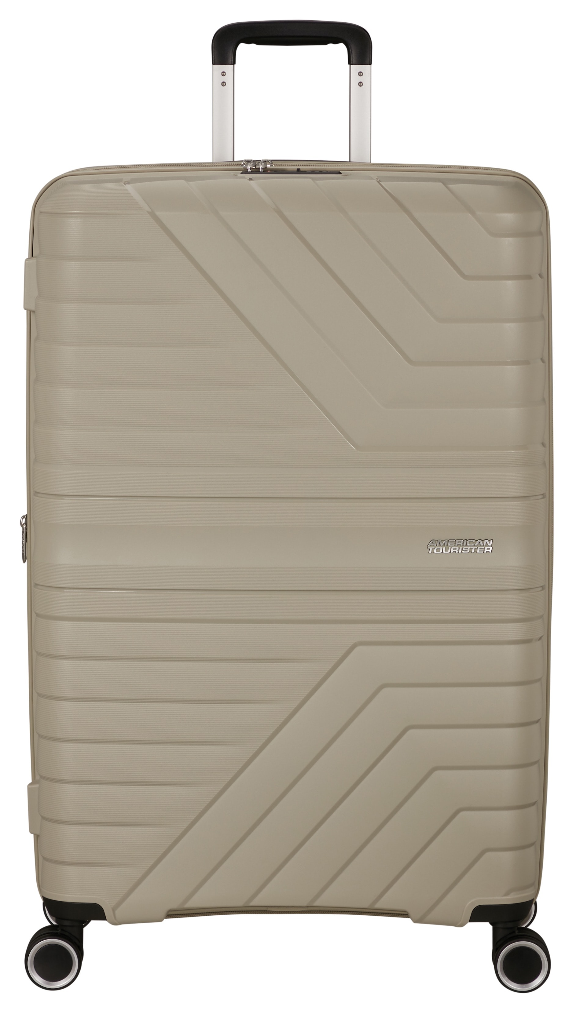 Hartschalen-Trolley AMERICAN TOURISTER "FLYTWIST, verschiedene Größen und Farben", Gr. B/H/T: 50 x 78 x 30 101, gelb (sandstone), Polypropylen, Koffer, Hartschalen-Koffer personalisierbar Volumenerweiterung Image