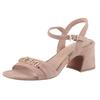 Sandalette MARCO TOZZI BY GMK, Damen, Gr. 37, rosa (altrosé), Textil, unifarben, Veloursleder, elegant, Schuhe, Blockabsatz, Riemchensandale, Abendschuh mit Feel Me-Ausstattung