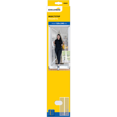 Insektenschutz-Vorhang SCHELLENBERG "Insect Stop Magnetic", Magnetvorhang für Balkontür und Terrassentür", weiß (rahmen: weiß gewebe: weiß), B:120cm H:240cm, Insektenschutzgitter, Fliegengitter ohne bohren, 90 x 210 cm oder 120 x 240 cm, weiß Image