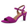 Sandalette TAMARIS, Damen, Gr. 42, pink (fuchsia), Textil, Veloursleder, elegant, Schuhe, Trichterabsatz, Abendschuh mit verstellbarem Fesselriemchen