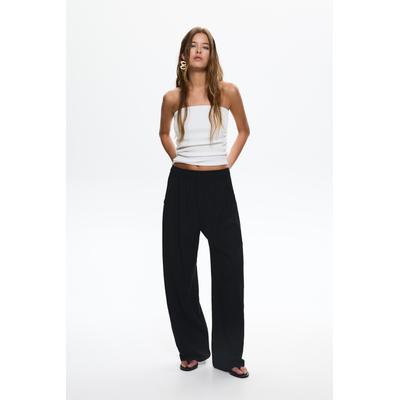 Balloon Fit Linen Blend Trousers